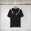 Projektant luksus FF FF Classic 2023 Spring/Summer Nowy przednie tylne żółte i czarne słuchawki krótkie rękawowe T-shirt unisex swobodne luźne ins