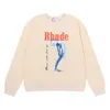 2023 Sudaderas con capucha para hombre Sudadera con capucha Rhude Carta 2022 Marca de moda estadounidense Rhude Diosa torturada Algodón puro Terry Hip Hop Suéter casual con cuello redondo para hombres y mujeres