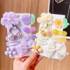 Hårtillbehör flicka Catoon Bow Flower Ealstic Band Hairpin Kid Hairclip Clip Pin Women Baby Headwear Hair Grip Set