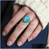 Bandringar Vintage Color Change Mood Ring Oval Emotion Changeable Temperaturringar för kvinnor Drop Delivery Dhgarden Otqeb