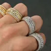 Jr23 prix de gros Punk Bling éternité diamant 925 en argent Sterling glacé Unique Hip Hop personnalisé anneaux bijoux pour hommes