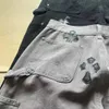 Mens Jeans Designer Make Old Washed Chrome Jeans Calças Retas Coração Cruz Bordado Carta Impressões Casuais para Mulheres Homens Cargo Logging Calças