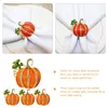 Conjuntos de louça 4 pcs guardanapo fivela laranja decoração tecido anéis decorativos halloween liga abóbora queda banquete titular delicado