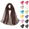 Scarves Trendy Women Chiffon Silk Scarf Soft Georgette Shawl Ladies Outdoor Casual Elegant Neck Decorative Scarves 155cm 231024