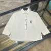 Marca camisa do bebê de manga comprida crianças lapela jaqueta tamanho 100-160 cm simplificado carta logotipo impressão blusas criança oct25