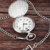 Карманные часы с дисплеем арабских цифр, классические гладкие кварцевые часы с двойной поверхностью для мужчин и женщин, винтажное ожерелье с подвеской, часы-брелок
