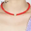 Hänge halsband 6 färger polymer lera halsband mjuk keramik choker färgglada surfare pärlor krage handgjorda femme smycken gåvor