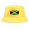 Береты Панама с флагом Ямайки, унисекс, для взрослых, повседневная двусторонняя рыбацкая кепка для мужчин и женщин, уличная защита от солнца, хлопковая Панама Боб