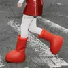 Boots Xiaomi Big Red Knee High Boots Round Toe Balloon-Like Slip On Women'S Casual Boots 2023 Design Solid Party Runway Shoes Fashion T231025