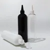 Butelki do przechowywania 14pcs 400 ml czarno -biała plastikowa butelka z spiczastą usta pokrywka pokręcona pojemnik na zwierzę