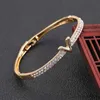 Bangle Women's Zircon rhinestone Bracelet high quality classic geometric design can open fashion accessories R231025