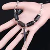 Hänge halsband viking svärd rostfritt stål obsidian charm silver färg kvinnor smycken gargantillas cortas mujer nx405304