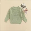 Pullover niemowlę stały kolor SWEATER Dzieci jesienne zima swobodna okrągła szyja Silnik Y1024 DROP DOBRY BABY MATERNITY DHVPX