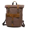 Rucksack Vintage-Stil Canvas Herren Outdoor Große Kapazität Mann Wandern Umhängetasche Teenager 14" Laptop Tagesrucksack für Reisen