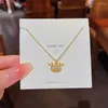 Colares de pingente 3D Queen's Crown Zircon Chain Colar Ágil Dia das Mães Mulher Casamento Família Amigo Jóias