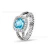 Dy anel designer de jóias clássicas moda charme jóias mulheres anel dy 925 prata esterlina zircão anel popular botão anel presentes de natal jóias acessórios