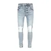 Svart jeans män designer jeans svart ljus blå slim-fit rak cylinder elastisk stänk hål fritid mode gata trend motorcykel retro hip hop tight jeans