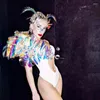 Stage Wear Sexy Laser Hollow Out Bodysuit Nightclub Pole Dance Costume Dj Gogo Dancer Clothes Rave Outfit Dancewear