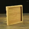ティートレイ天然竹の正方形のマット手作りクラフトソーサー装飾サービストレイテーブル