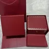 Watch Boxes Factory Supplier Wholesale Luxury Original Red Black Velvet With Booklet And Card Custom Gift Case