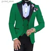 Męskie garnitury Blazery Eleganckie garnitury dla mężczyzn Biznes Formal Office noszenie męskiej mody zabijki setki sukienki ślubne 3 sztuki (blezer + spodnie + kamizelka) Q231025