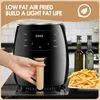 Air Fryer 4.5 Quarts With 5 Preset Electric Air Fryers Digital LCD Touch Screen Non Greasy Frying Basket 1400W