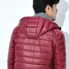 Men's Down Parkas Autumn Winter Men White Duck Down Jacket With Hood Female Thin Soft Big Size Warm Coat Good Quanlity Windproof Solid Outwear231023