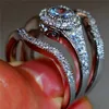 Wedding Ring Sets Silver Mens Engagement Jewelry Fashion Diamond Couple Rings For Women