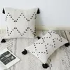 Travesseiro nórdico capa decorativa tufting caso moderno simples marrocos branco preto geométrico borlas sofá cama cossin
