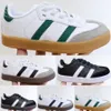 Kinderschoenen Casual Sambas Hardlopen Jongens Sneakers Veganisten Gazellen Kinderen Jeugd Grote peuters Preshcool Runner Gum Zwart Wit Meisjes Sn E2i5#