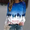 Bluza Women Bluza dla kobiet śmieszna ciężarówka drzewa grafika Pullover Crewneck Casual Loose Long Rleeve Ladies Tops