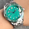 Armbandsur 41 mm grön havsvåg urtavla safirglas NH35A Automatisk herrklockningsdatum Bezel Luminous Index Metal Armband