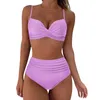 Moda damska szumka Slim Solid Backless Three Początkowa Trójkąt Trójkąt Puchar Split Plaży Bikini