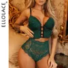 Ellolace Lingerie Set Sexy Women Underwear Bra with Bandage Panties Female Bra Party Set Sexy See Through Lace Bra set Lingeries Y303M