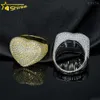 Novidade joias finas 925 prata esterlina gelada anel de diamante de moissanite masculino hip hop