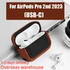 Capa de couro para airpods pro 2 2ª 2023, capa usb c para airpods pro2 3 3ª 2 1 pro 2 geração, capas tpu fundas