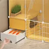 Cat Carriers Transparent Panoramic Cages Living Room House Pet Fence With Toilet Integrated Villa Home Indoor Cage For Cats