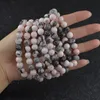 8mm Natural stone Pink Zebra Jasper bracelet Gemstone Healing Power Energy Beads Elastic Stretch stone round Beads bracelet