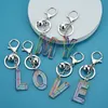 Keychains Lanyards Letter Pendant Resin Key Chains Rings For Women Cute Car Acrylic Glitter Keyring Holder Charm Bag Couple Gifts 231025
