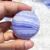 Decorative Figurines 1PC Natural Blue Lace Agate Stone Striped Crystal Sphere DIY Home Decoration For Gift