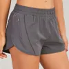 Donne Dance Yoga Short-Rise a metà foderato con pantaloncini per cuciture in tessuto morbido con cerniera tascabile con cerniera #01603059