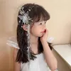Hair Accessories Super Fairy Butterfly Fringe Accessory Retro Clip For Girls Crystal Show Princess Headpiece