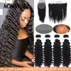 Synthetic Wigs 32 inch HD Lace Frontal With Bundles Deep Wave Human Hair 5x5 6x6 13x4 13x6 Brazilian Remy Melt Skins Weave 231024