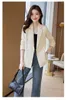 Damenanzüge, Damen-Herbst-Blazer, Jacke, Bürodame, einfarbig, professioneller zweireihiger Mantel, lässig, für Mädchen, formelle Festival-Oberteile, Trend