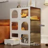 Cat Carriers Luxury Villa Integrated Cages Indoor Litter Box With Toilet Super Large Free Space Cage House Pet Supplies A