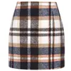 Jupes Automne hiver Plaid laine Mini jupe pour femmes laine à carreaux Vintage bureau dames taille haute crayon moulante jupe courte 231025