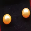Nova jóia fina genuína da pérola 10-11mm tahitian preto rosa pérola feminino brinco prata com box206z