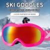 Ski Goggles Kids Mask Glasses Snowboard AntiFog Motorcycle Double Layers Spherical Lens Adjustable for Eyes Protection 231024