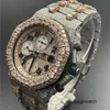 Mechanische Automatikuhren Audpi Swiss Made Watch Abby Royal Oak Offshore Rose Gold/Stahl Natural Diamond Watch HB4H