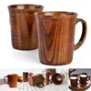 Koppar tefat vatten trä handgjorda hem jujube kaffe för dekoration mjölk belly öl te bar handtag träkök koppen stor